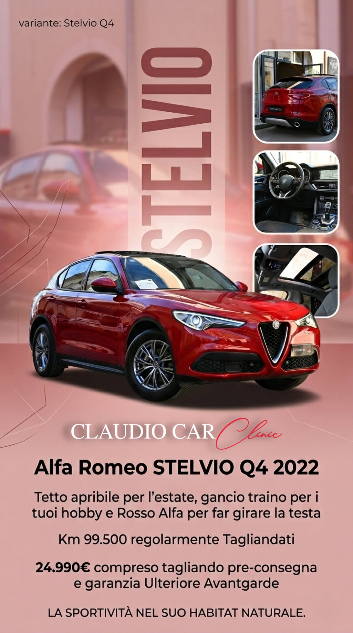 🚫𝗣𝗥𝗘𝗡𝗢𝗧𝗔𝗧𝗔🚫
𝐀𝐥𝐟𝐚 𝐑𝐨𝐦𝐞𝐨 𝐒𝐓𝐄𝐋𝐕𝐈𝐎 190cv Q4